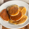 Meal replacement maple syrup pancakes on a white plate