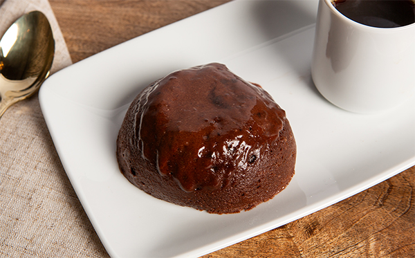 VLCD Chocolate mug cake on a white plate